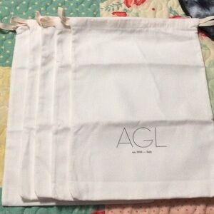 AGL Attilio Giusti Leombruni White drawstring dust bag pouch 15”x10-1/2” lot (4)